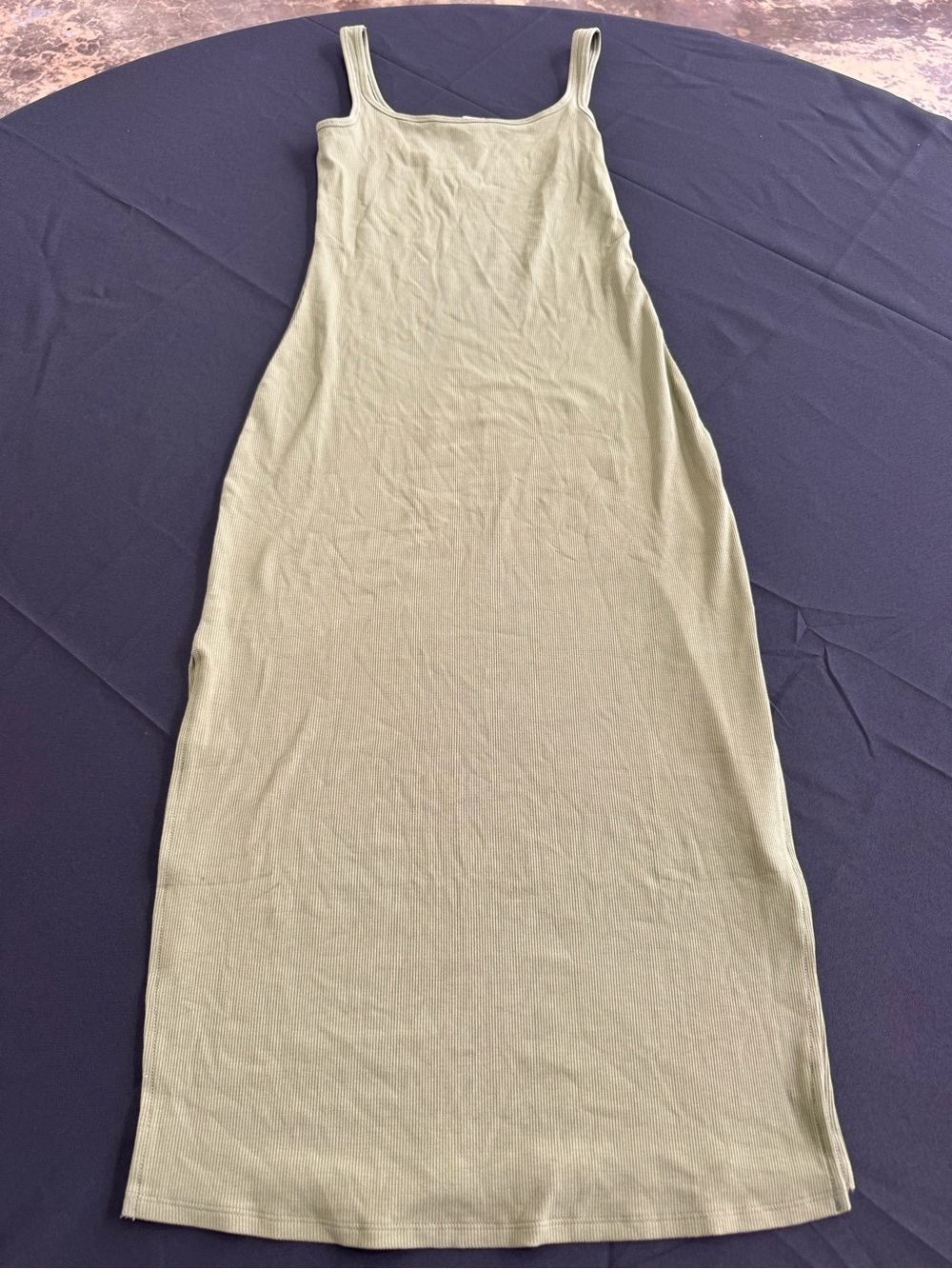 PINK Victoria's Secret Olive Green Ribbed Maxi Tank Dress